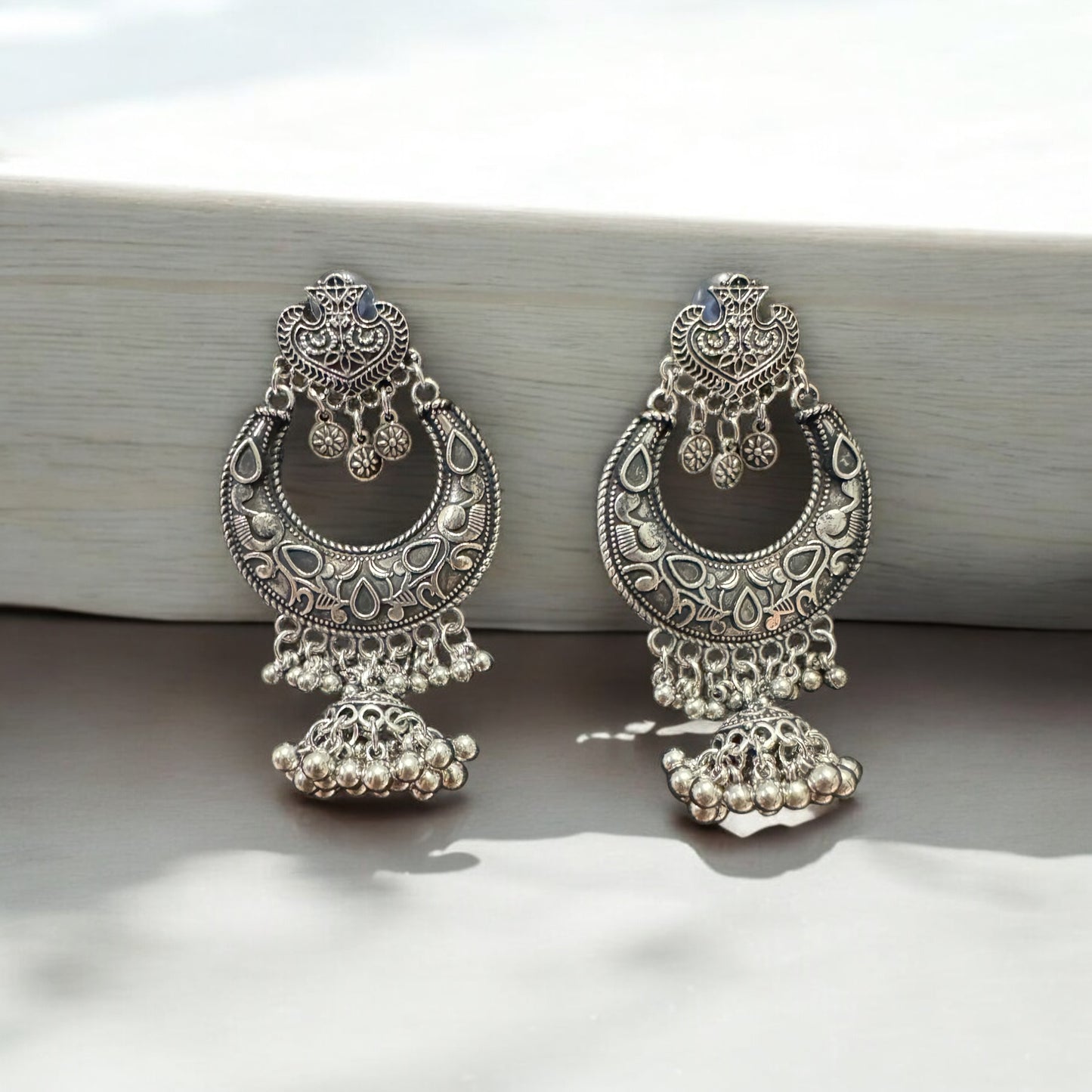 Enchanted Crescent Silver Earrings