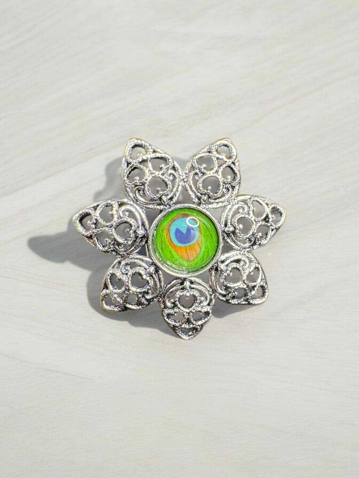 Peacock’s Pride Filigree Ring