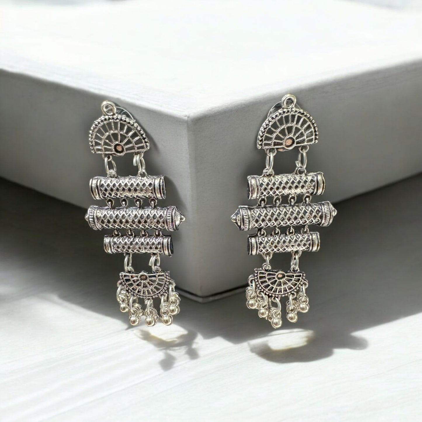Vintage Scroll Silver Earrings
