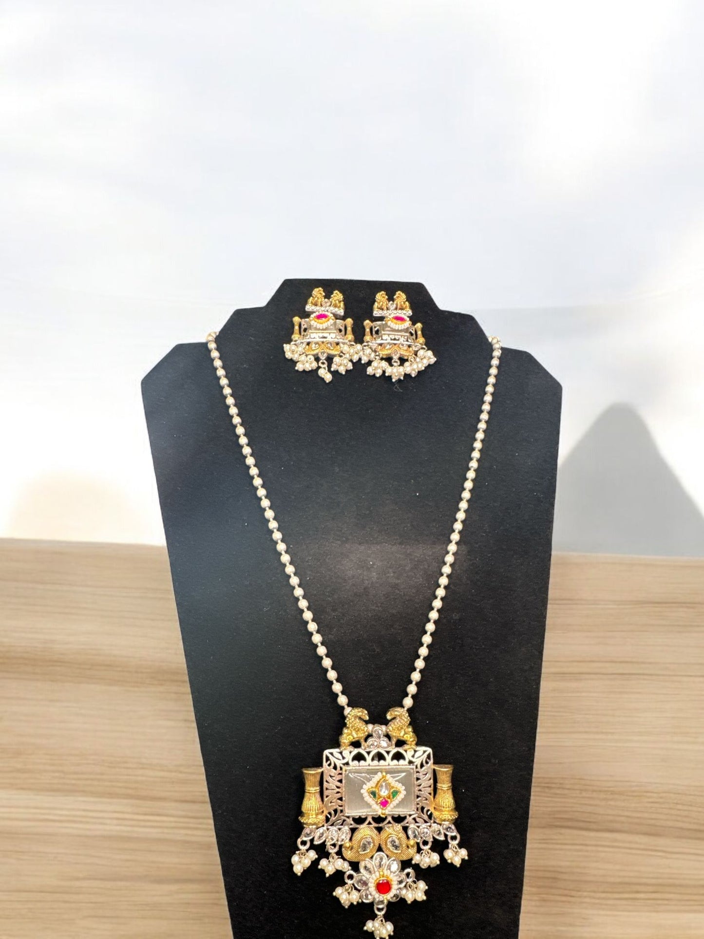 Majestic Twin Peacock Pendant Set