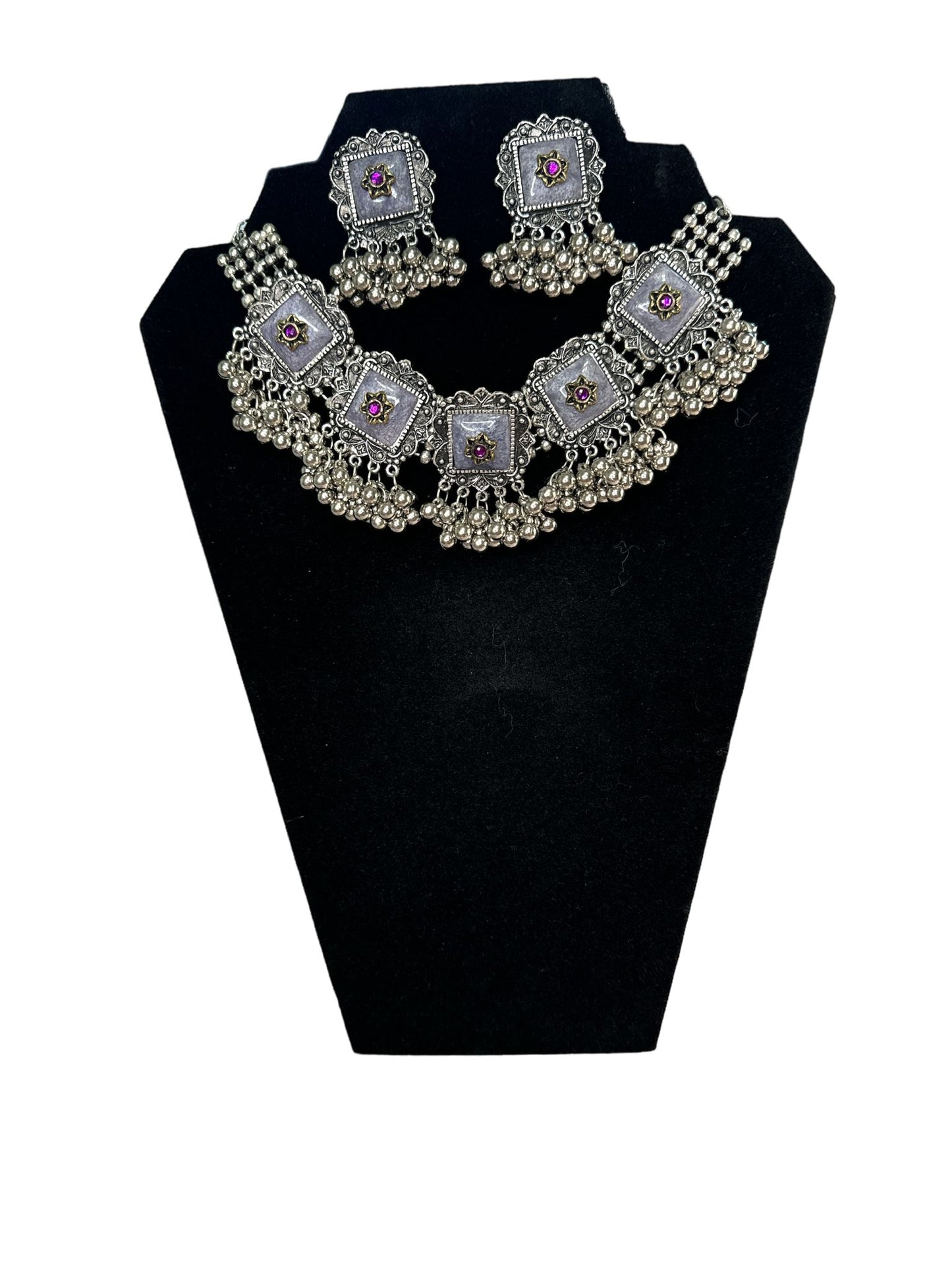 Vintage Square Enamel Choker Set