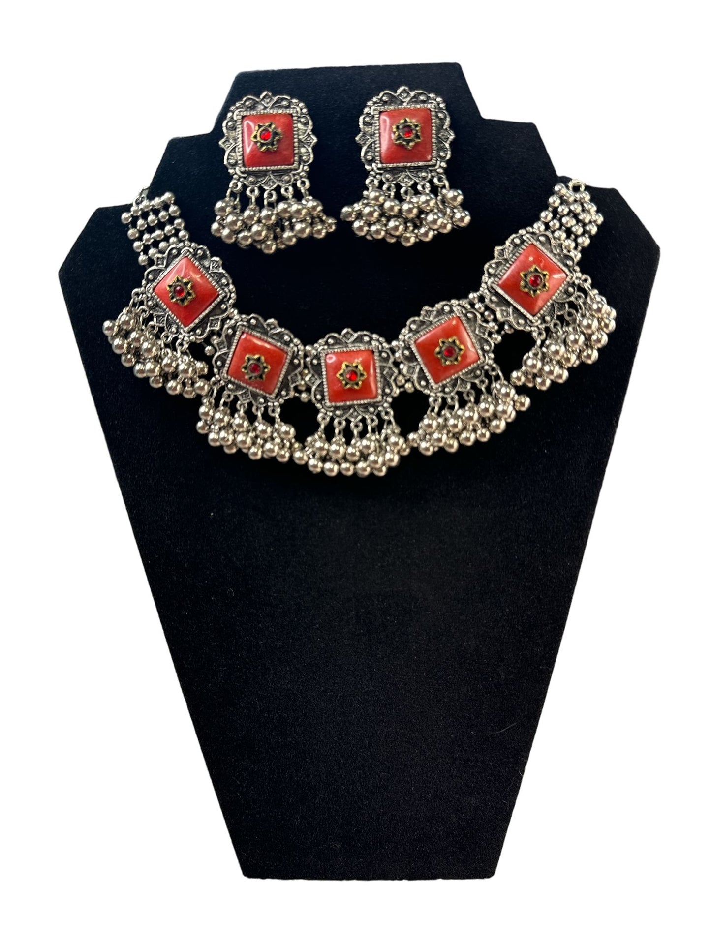 Vintage Square Enamel Choker Set