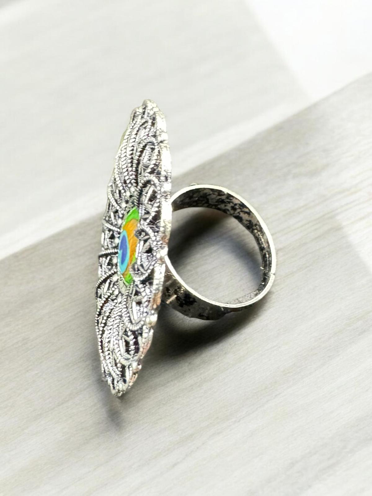 Peacock Radiance Statement Ring
