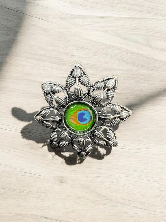 Peacock Glory Adjustable Ring