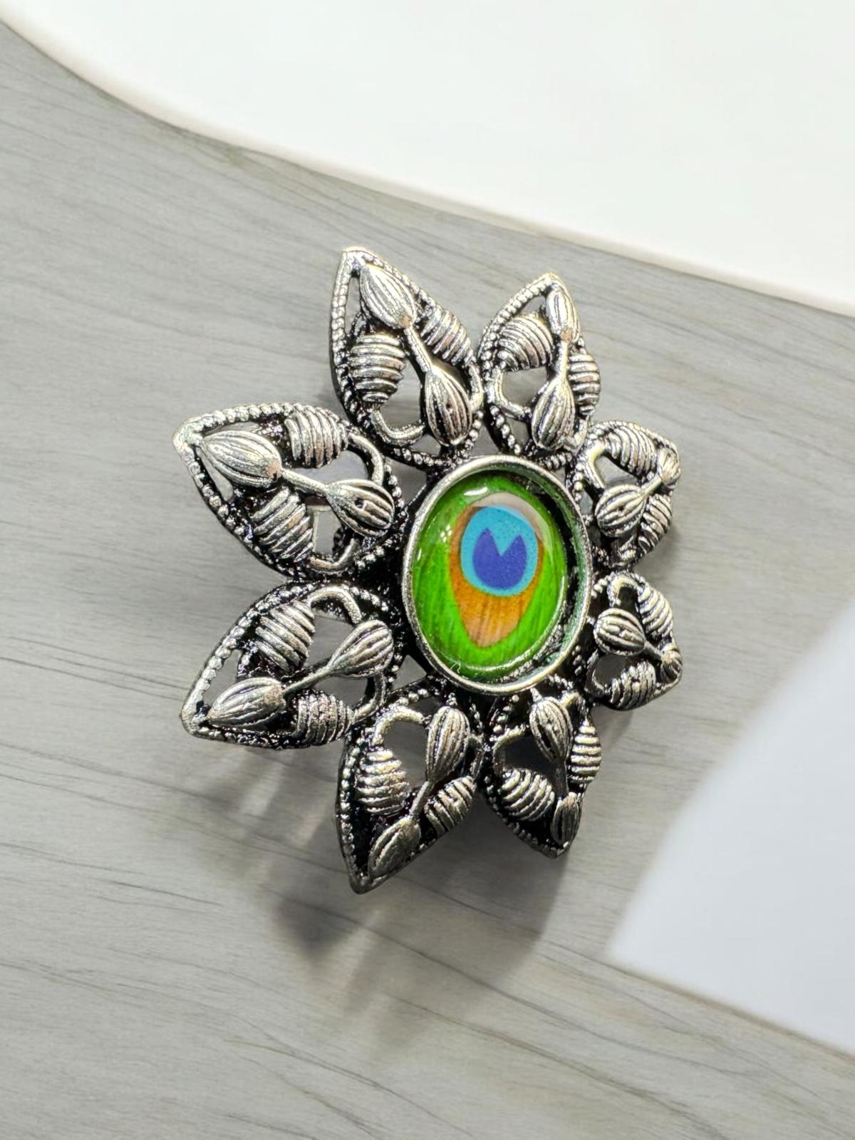Peacock Glory Adjustable Ring