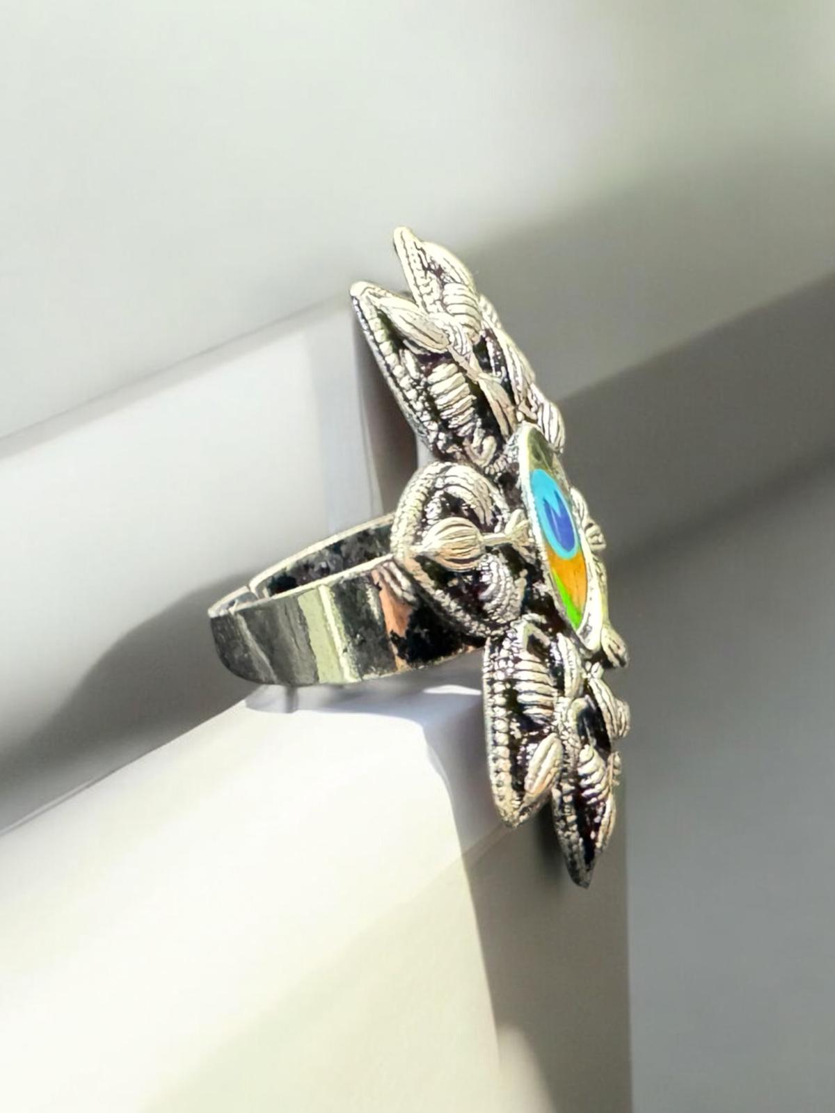 Peacock Glory Adjustable Ring