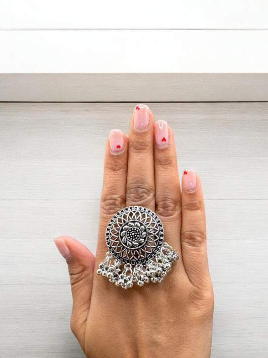 Radiant Floral Medallion Ring
