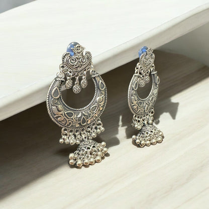 Enchanted Crescent Silver Earrings