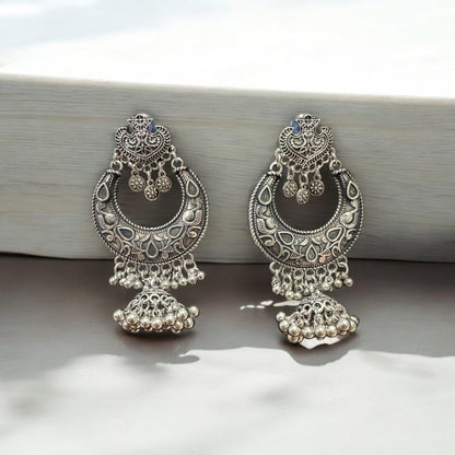 Enchanted Crescent Silver Earrings