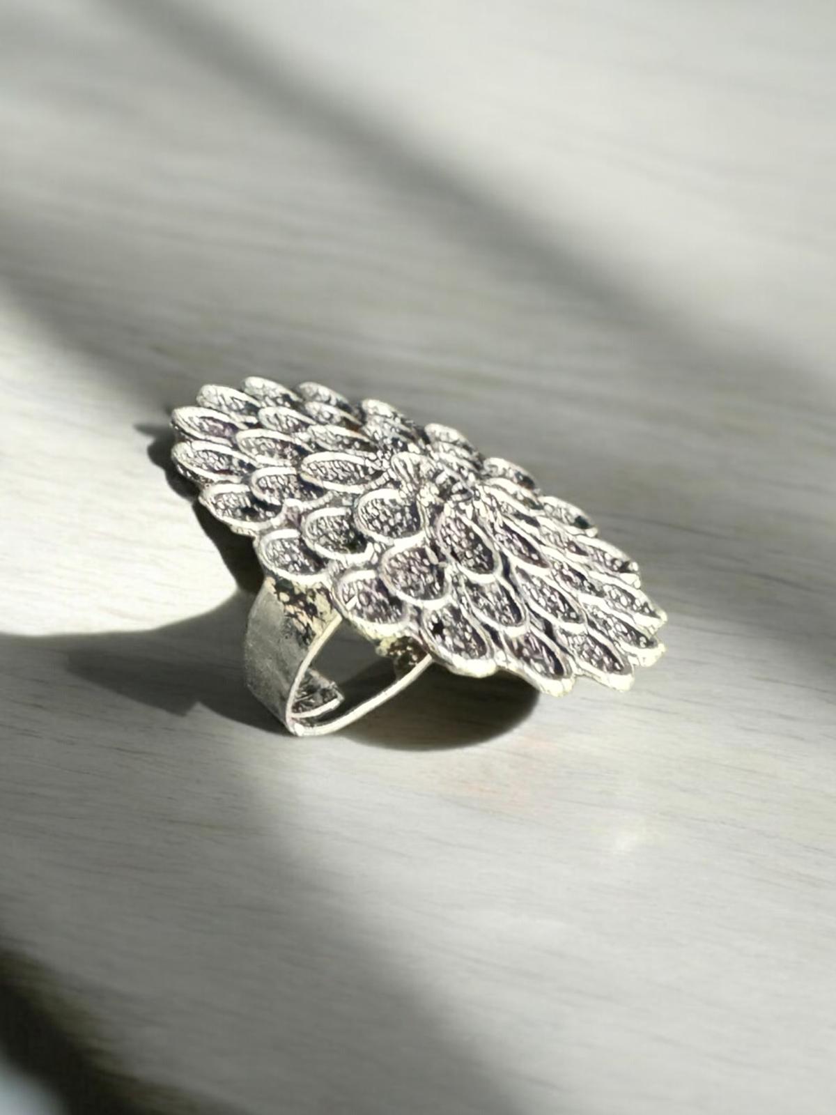 Midnight Bloom Statement Ring