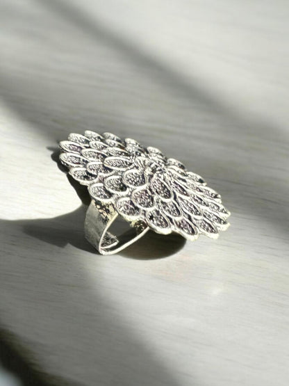 Midnight Bloom Statement Ring