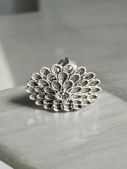 Midnight Bloom Statement Ring