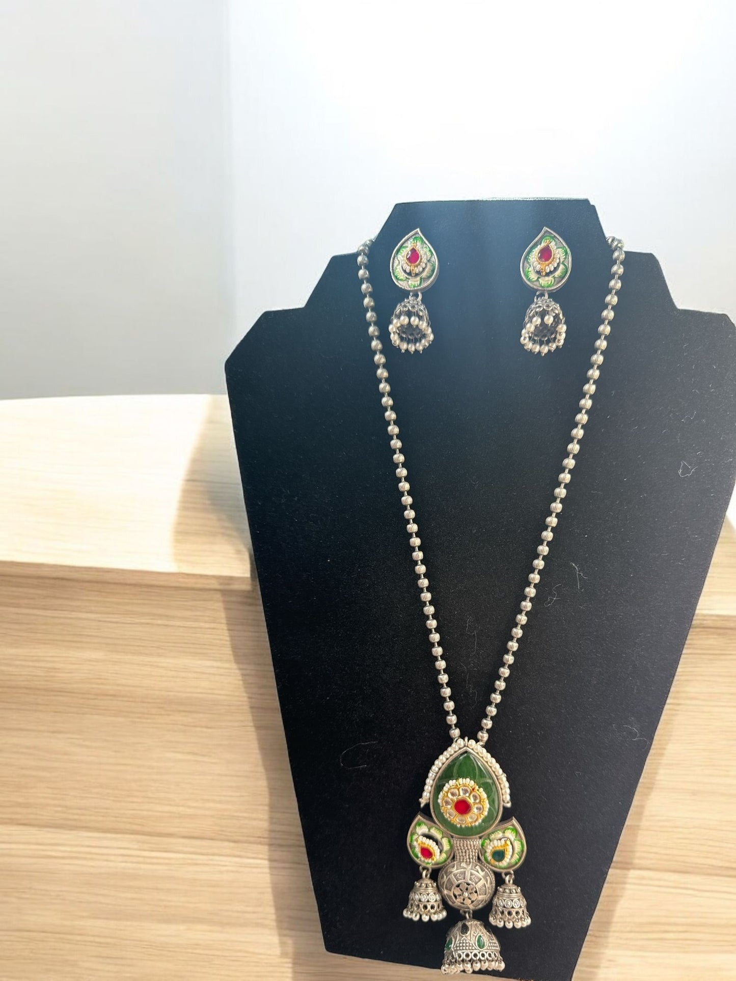 Vibrant Enamel Lotus Pendant Set