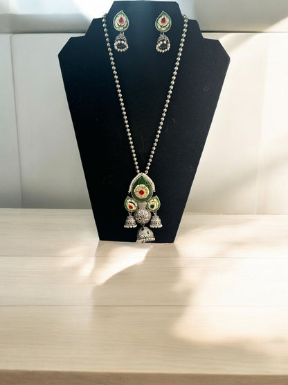 Vibrant Enamel Lotus Pendant Set