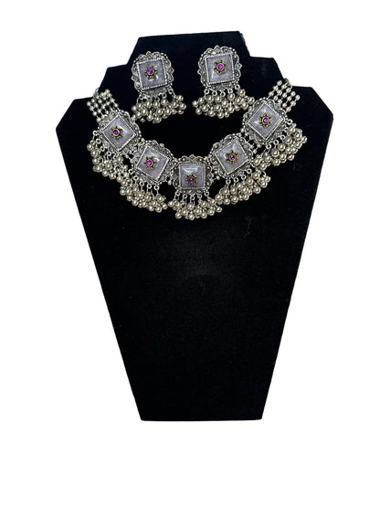 Vintage Square Enamel Choker Set